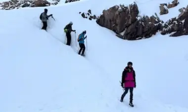 Snow-capped Atlas Mountains above the valleys