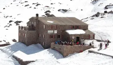Toubkal mountain refuge at 3,207m